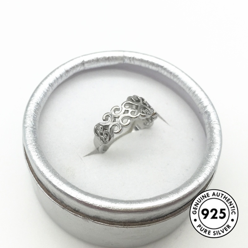 Cincin Desain Hati Hollow Bahan S925 Silver