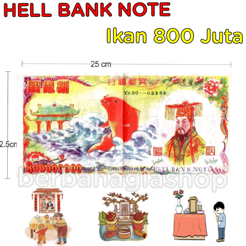 Uang Kertas Duit Untuk Sembahyang Leluhur Cengbeng Cepi Ukuran Besar / Hell Bank Note Sembayang Puja Chit Gwee Dan Kubur Cheng Beng Qingming Ceng Ming