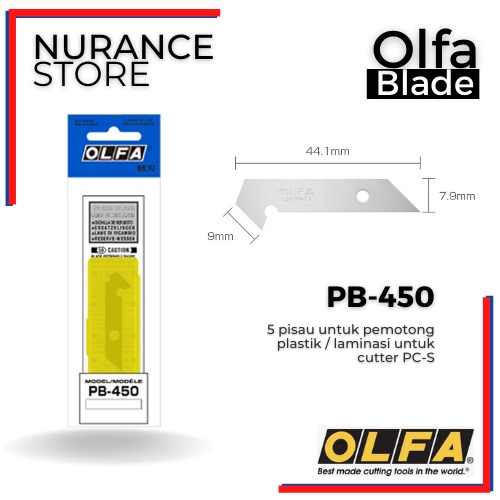 

REFILL BLADE OLFA PB-450 UNTUK CUTTER OLFA PC-S
