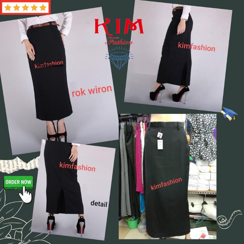 Kimfashion209 - Rok span panjang wanita/Rok Panjang Bahan Jumbo hitam navy | Rok Wiron [S-4L]
