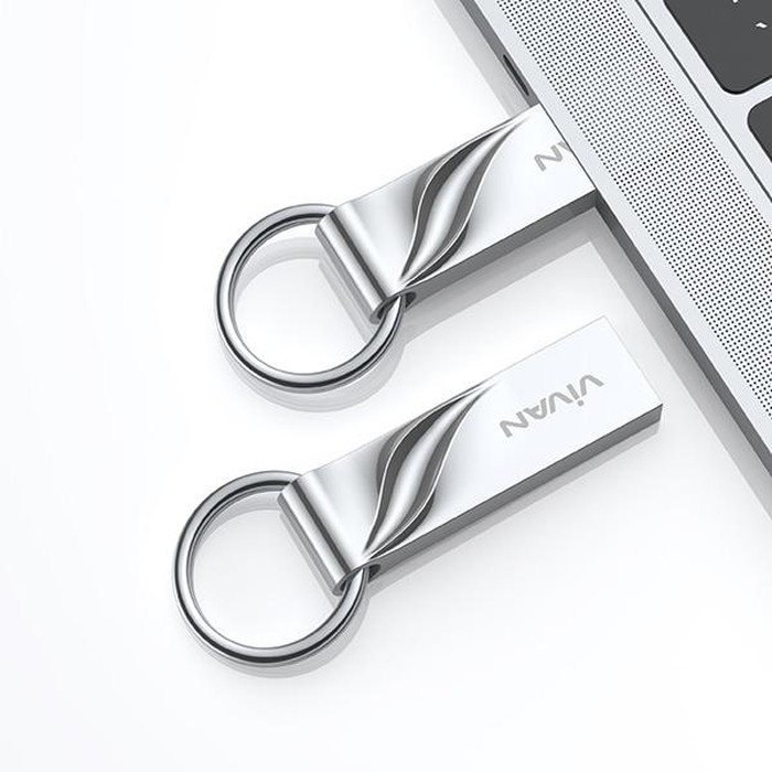 FLASHDISK USB  VIVAN VF332 32GB With Ring Design SILVER FULL METAL BODY ORIGINAL garansi resmi 1 th