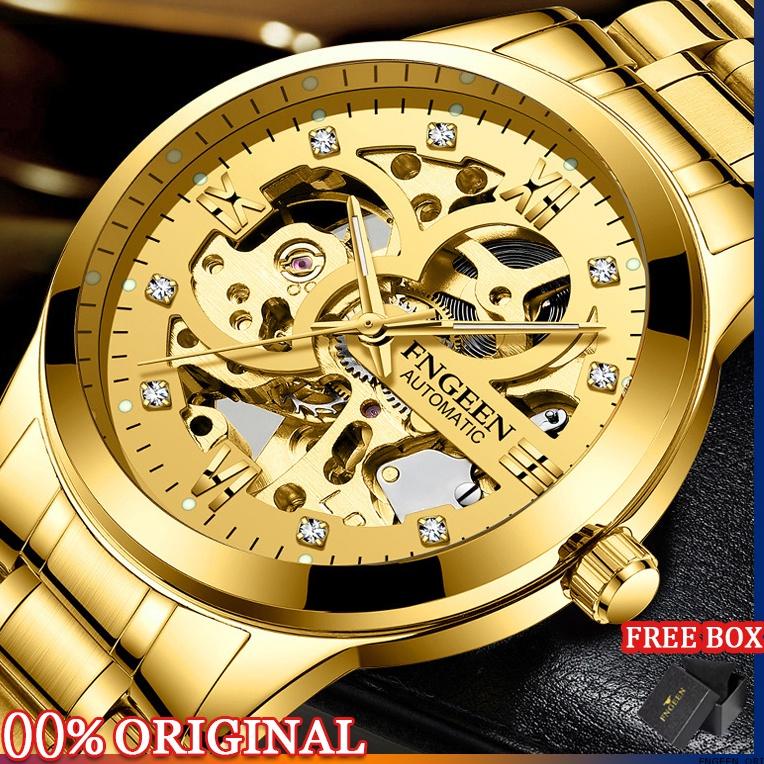 "RSD.08Ap22r" FNGEEN Jam Tangan Pria Mechanical Automatic Luxury Business Waterproof Casual Watch 6018