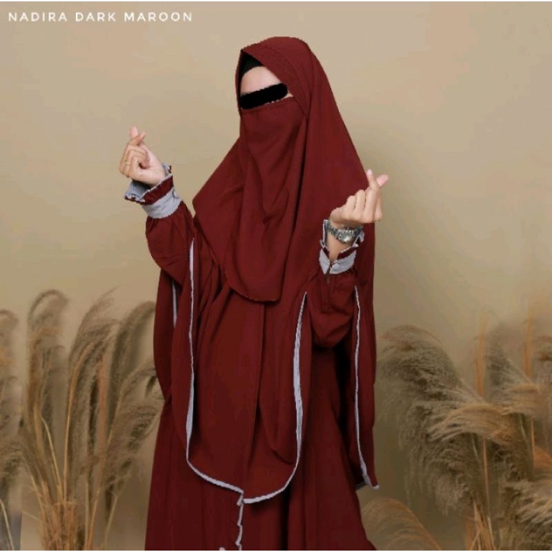 afhadahijrah set nadira gamis khimar cadar