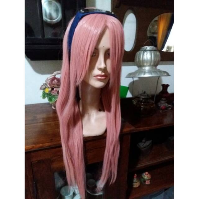 Sakura Haruno Wig | Smoke Pink wig 80cm segi lurus sakura haruno genin