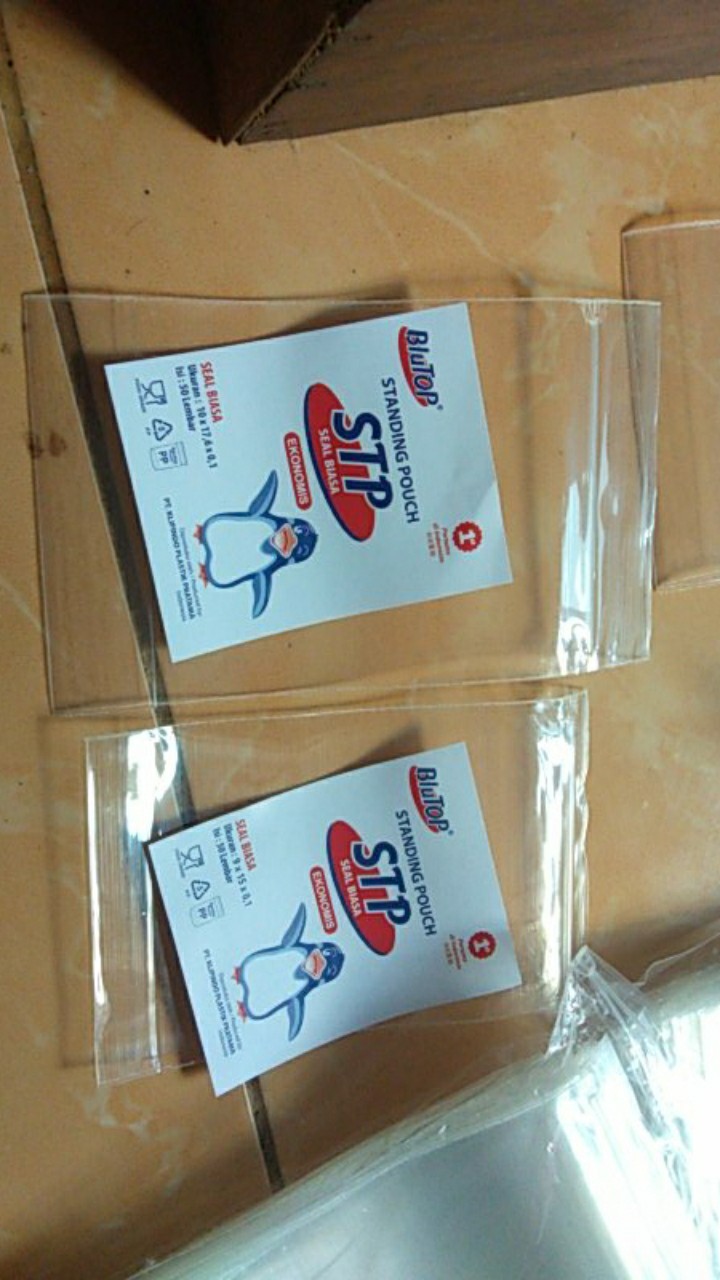 Plastik Pp Klip Standing Pouch Singel Seal/seal Kecil/seal Biasa Ukuran 10 Cm X 17 Cm