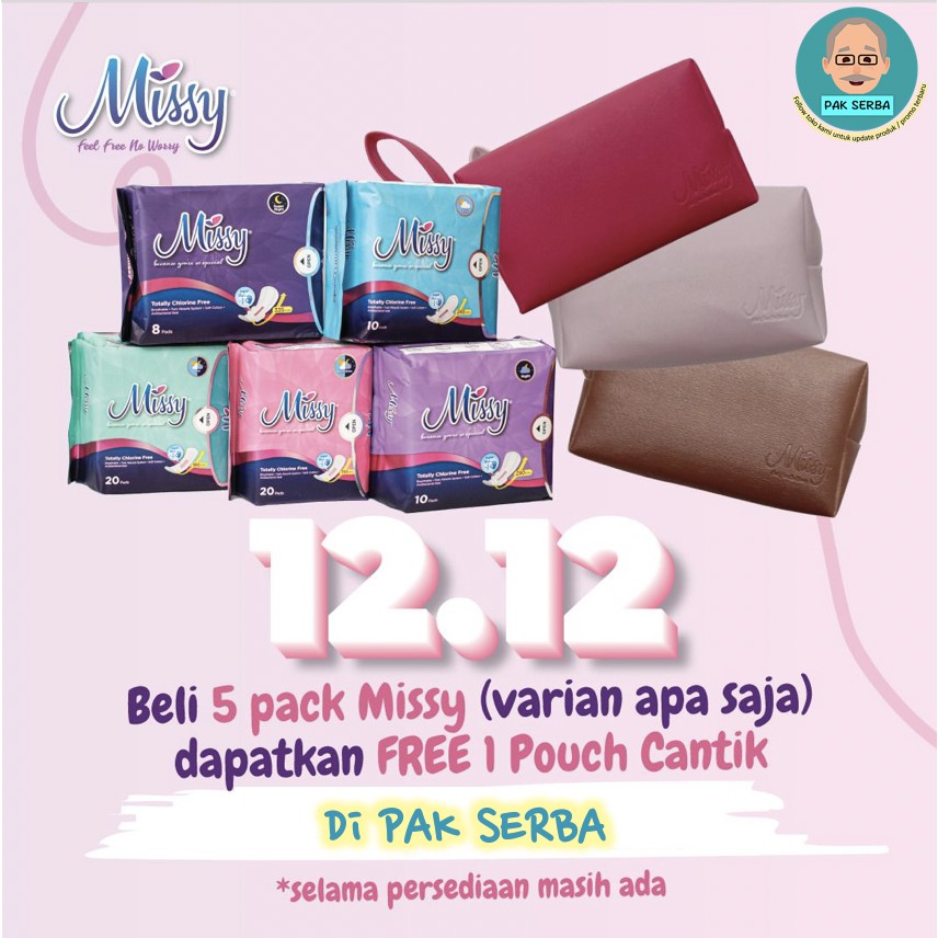 Pembalut Wanita / Pembalut Missy / PANTYLINER MINI DAY NIGHT SUPER N.