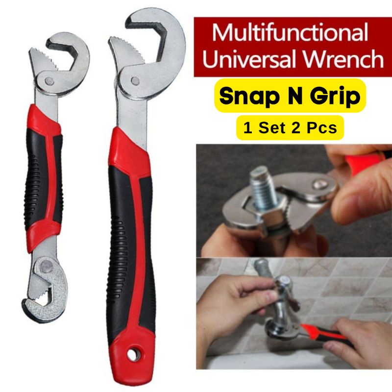 Snap N Grip Set 2 PCS Kunci Inggris Serbaguna Universal Magic Wrench