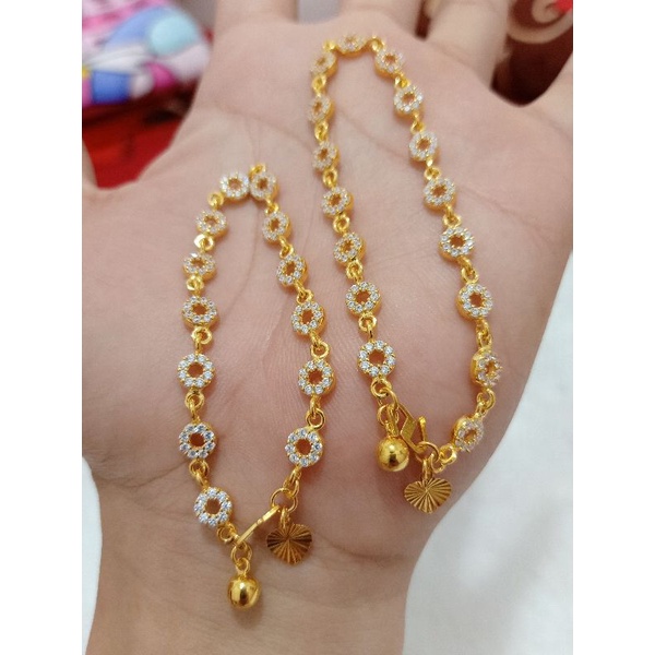 GELANG FASHION ANAK DAN DEWASA PERAK 925 LAPIS MAS