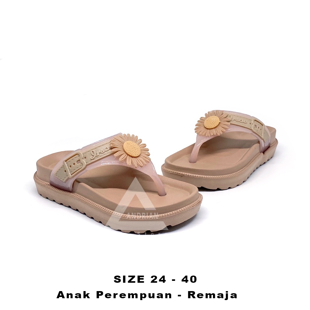 IRSOE sandal jepit anak perempuan / motif bunga matahari yang model terbaru