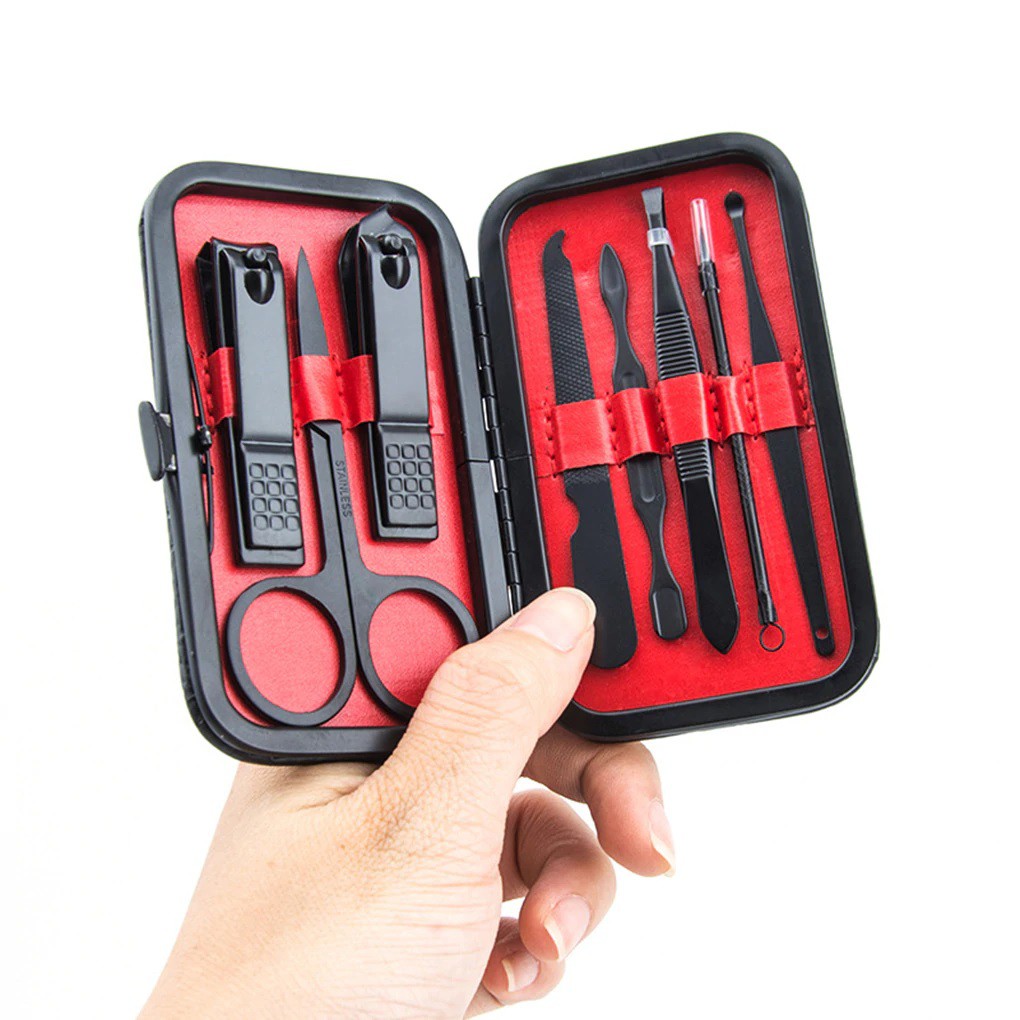 Gunting Kuku Set Manicure Pedicure Set Komplit Stainless Steel 8 Pcs