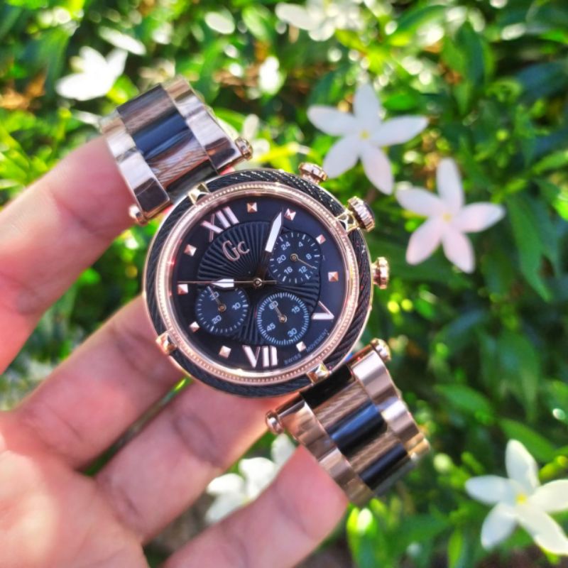 JAM TANGAN PRIA WANITA | RANTAI | KULIT | KARET | MURAH | GC Y16002L1 - BOX ORI ALL STEEL COMBI