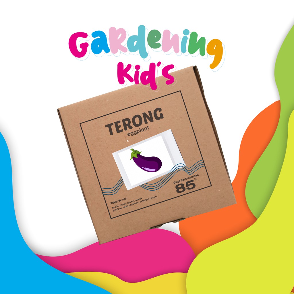 Paket Langsung Tanam - Gardening Kit for Kids - Benih Terong Ungu Eggplant - Kids Activity - Edukasi untuk Anak