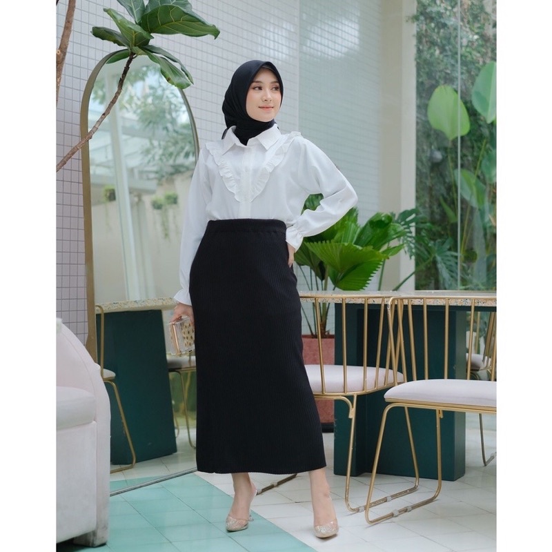 (BEST SELLER)Rok Knit Rajut Bangkok Bawahan Rok Span Premium Rok Flare Import