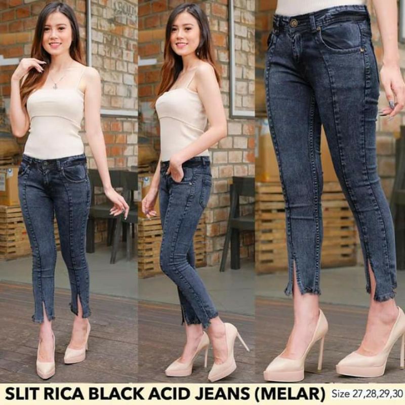 celana wanita//celana panjang jeans//celana jeanss peremium //celana jeanss snow belah bawah