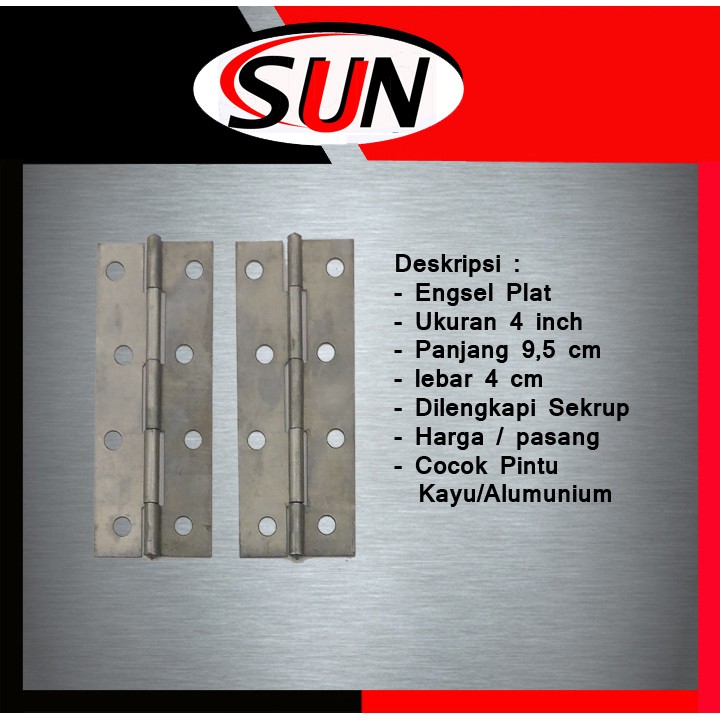 Engsel Plat 4 Inch 9.5 Cm Pintu Triplek Kandang Alumunium