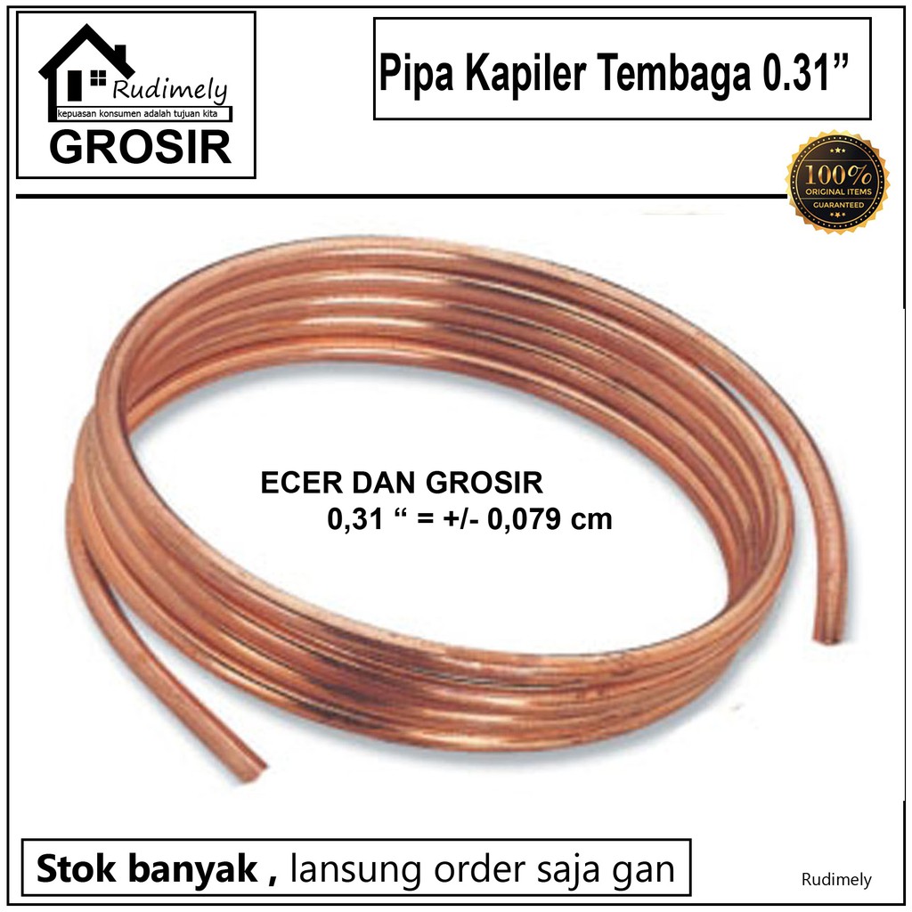 GROSIR Pipa Kapiler AC BAHAN TEMBAGA SS-113 Ukuran 0,031&quot; METERAN