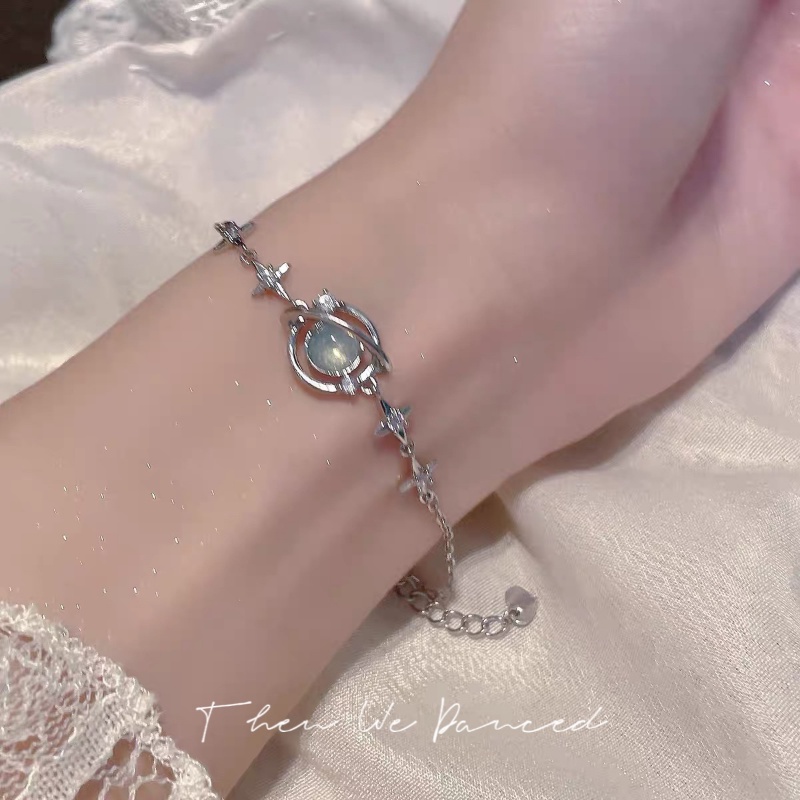 We Flower Gelang Desain Bintang Planet Moonstone Universe Gaya Korea Untuk Wanita