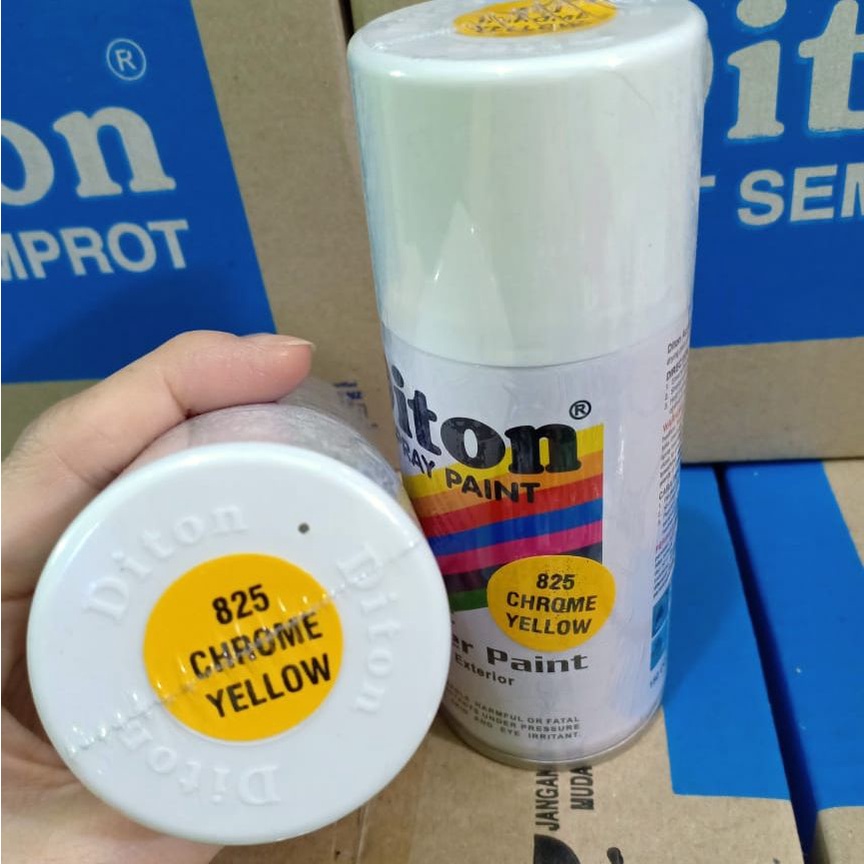 DITON Spray Paint Acrylic Lacquer Paint Pilox Cat Semprot - 825 Chrome Yellow / Kuning (150cc/Kecil)