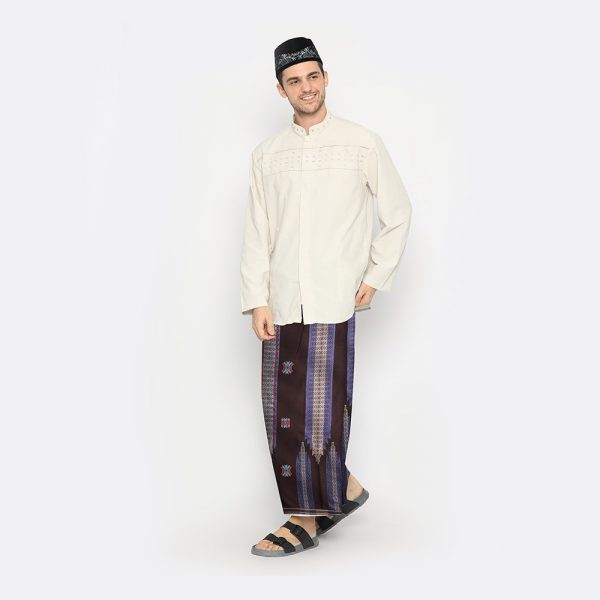 Sarung Atlas Tipe Super Premium 955 Songket Kreasi Persia Warna Hitam Biru