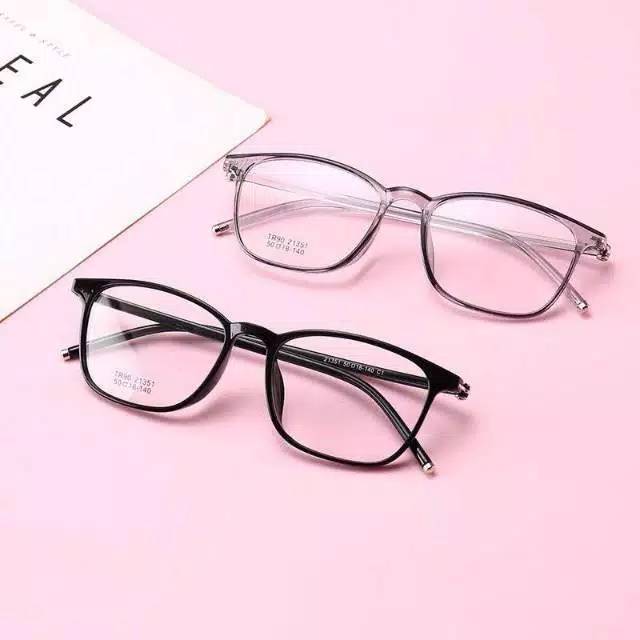 Frame kacamata Photochromic 21351 model kotak kecil bahan lentur pria wanita