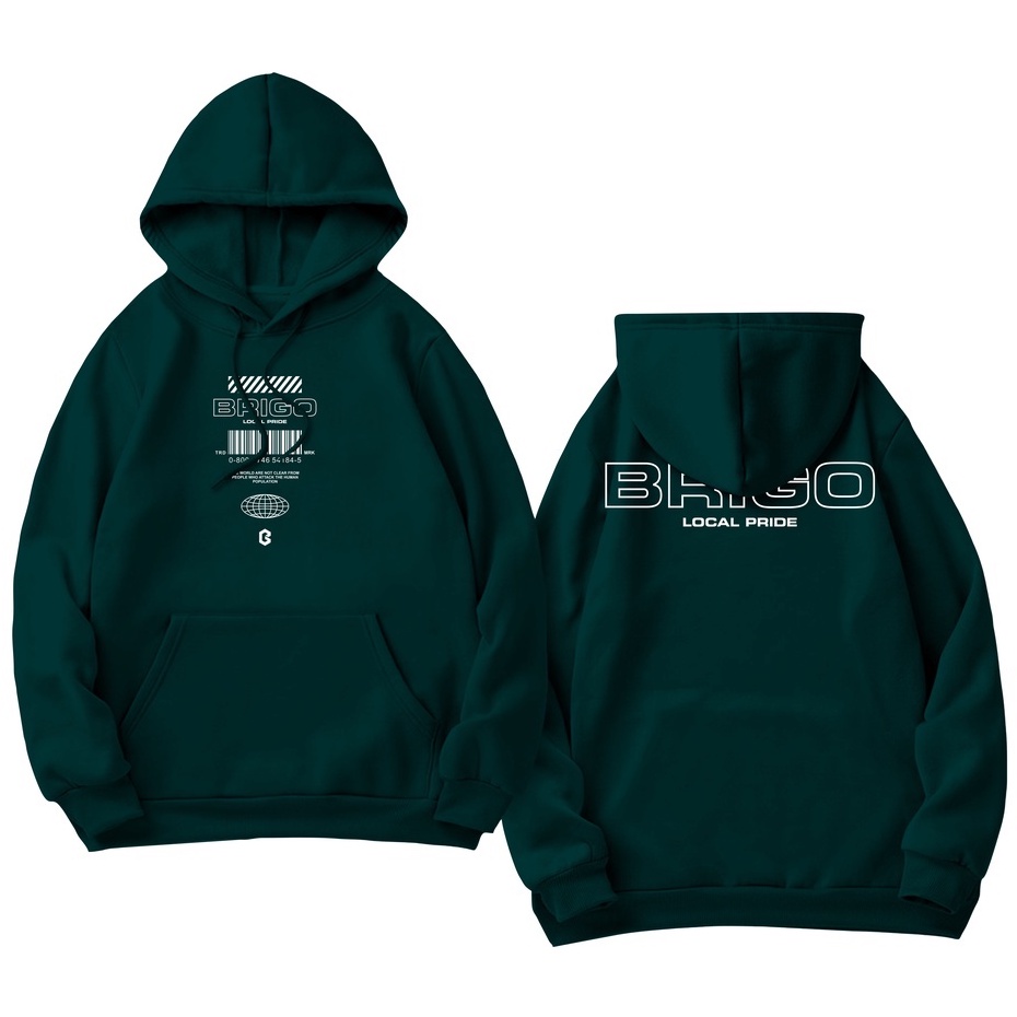 BRIGO Jumper Hoodie  Barcode Number II Sweater Hoodie BRIGO Sablon DTF Fleece Cotton M-XXL (Pria &amp; Wanita) Free stiker&amp;Gantungan Kunci