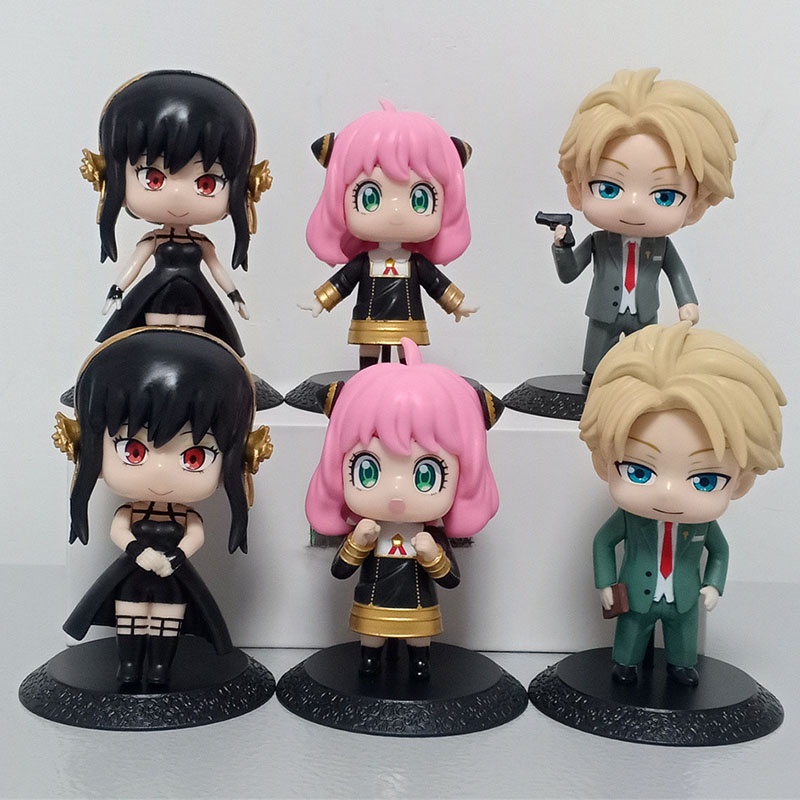 6pcs / set Mainan Action Figure Model Anime Anya Spy X Family Loid Yor Forger Chibi Anua Bahan PVC Untuk Hadiah Anak