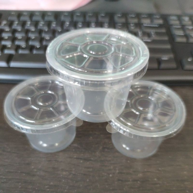Cup Jelly Agar Puding 50pcs + Tutup / Cup Plastik Puding