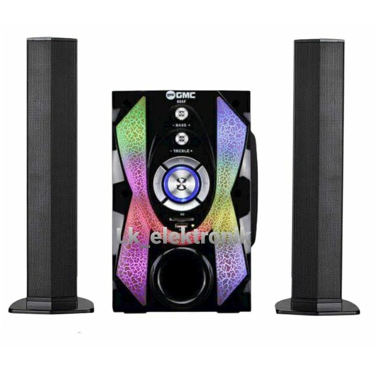 Speaker Aktif Bluetooth GMC 886F 2in1 Multimedia Radio FM Super Bass Led Musik / Soundbar # Komputer