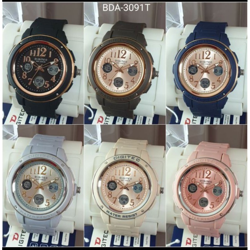 Jam Tangan Digitec 3091 Dual Time Original Waterproof