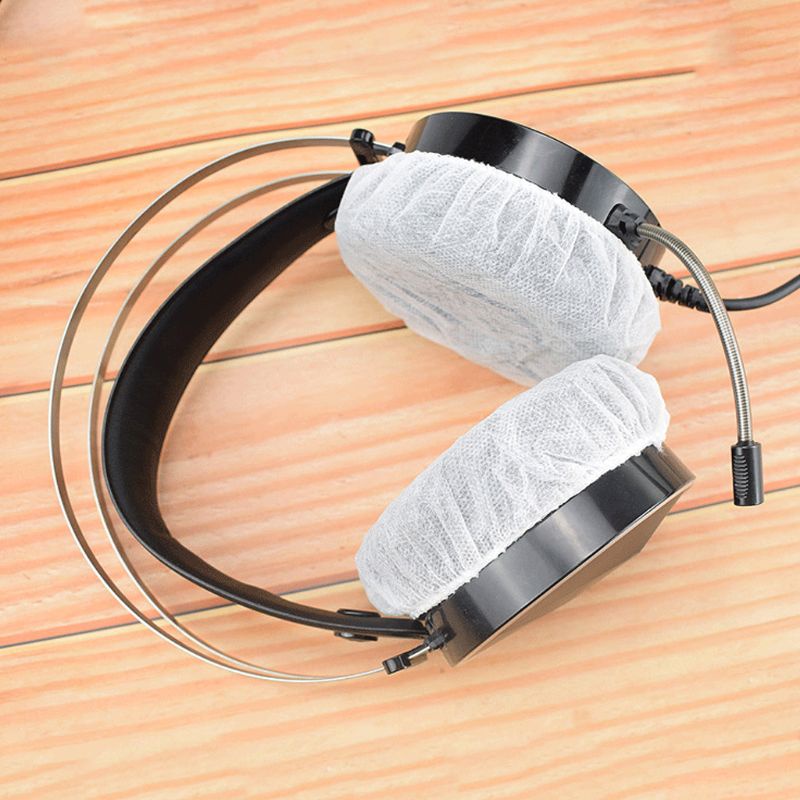 btsg 100Pcs/Bag Disposable Headphone Cover Nonwoven Earmuff Cushion 10-12CM Headset