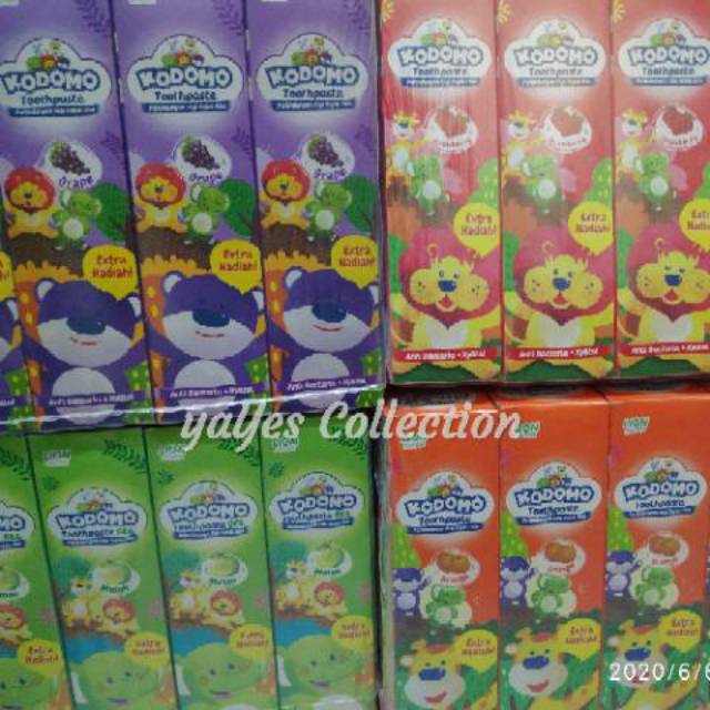 Kodomo odol pasta gigi anak toothpaste 45 g rasa buah anggur jeruk melon strobery hadiah mainan