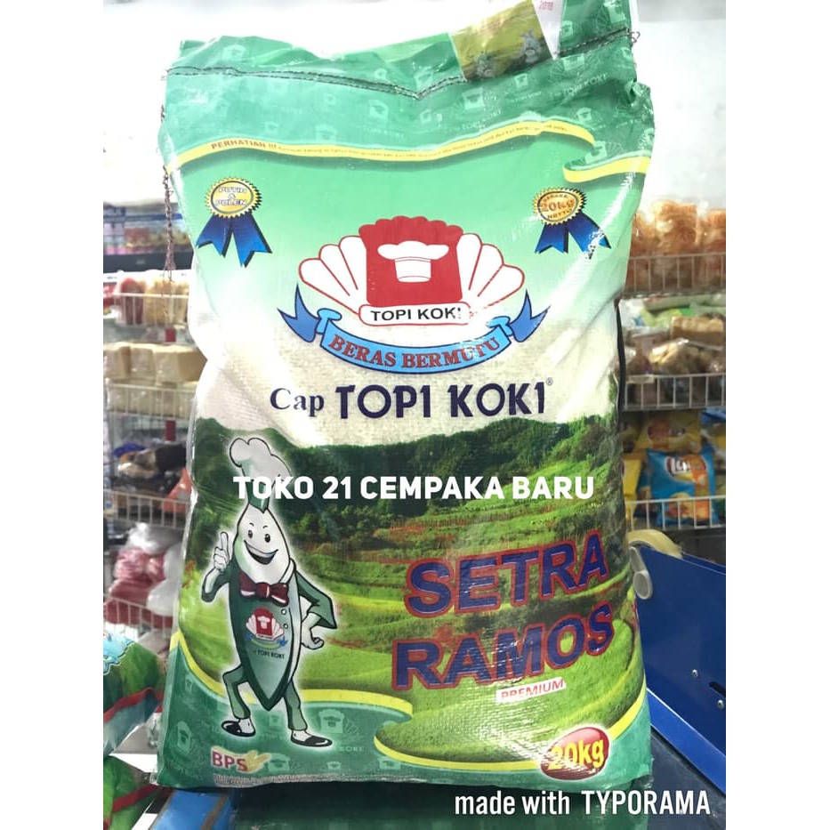 

Beras Cap Topi Koki Setra Ramos 20 KG | FULL Asli Beras Topi Koki 20KG Hijau Murah