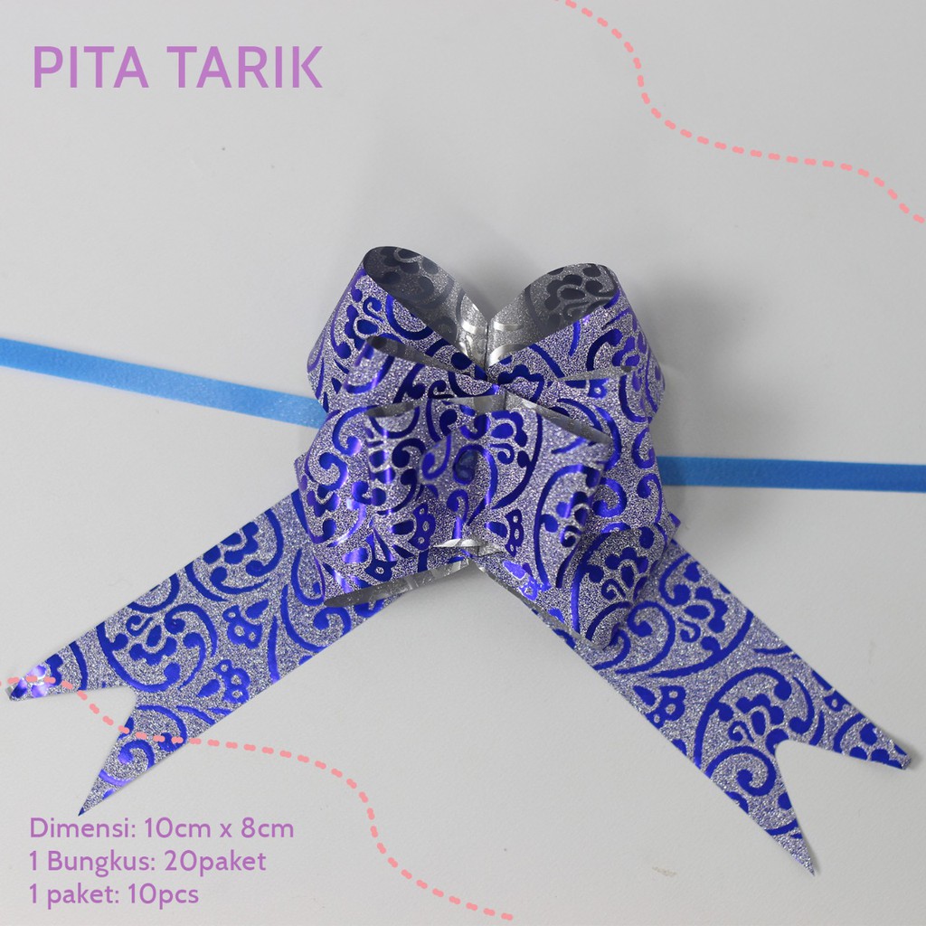 Pita Tarik / Pita Serut Metalik 2cm PS0018 - 6 Pilihan Warna