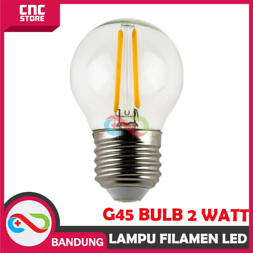 LAMPU FILAMEN LED ST64 BULB 2W BOHLAM 2 W WATT PIJAR EDISON - G45 BENING, KUNING