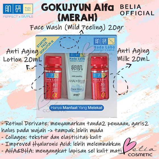 ❤ BELIA ❤ HADA LABO Starter Pack Gokujyun Shirojyun Gokujyun Alfa | paket hadalabo travel pack