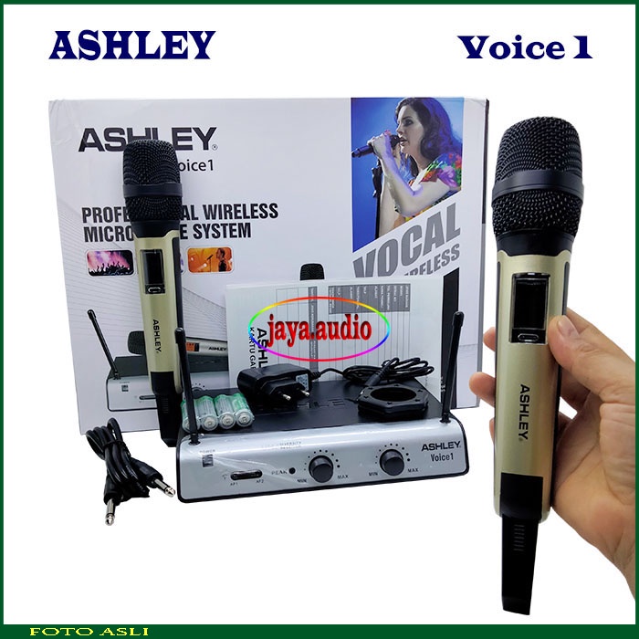 Mic Wireless ASHLEY VOICE 1 Microphone Tanpa Kabel Mik Vokal Wireles ashley