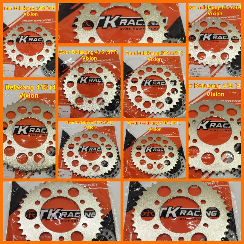 TK Racing Gear Belakang 415 Vixion Old New NVA NVL Scorpio MX King Byson R15 V1 V2 Xabre 42T 35T 36T