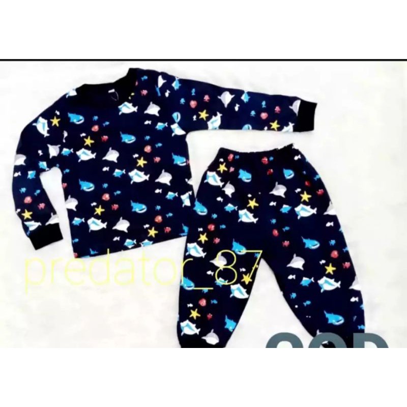 PIYAMA KAOS ANAK MOTIF BABY SHARKS 1-5 THN