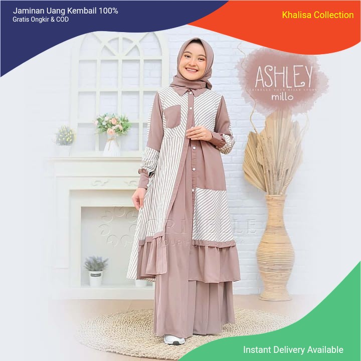 ASHLEY KIDS Gamis Anak Perempuan Gamis Hijab Anak Umur  8-11 Tahun  Terbaru 2021 Ori