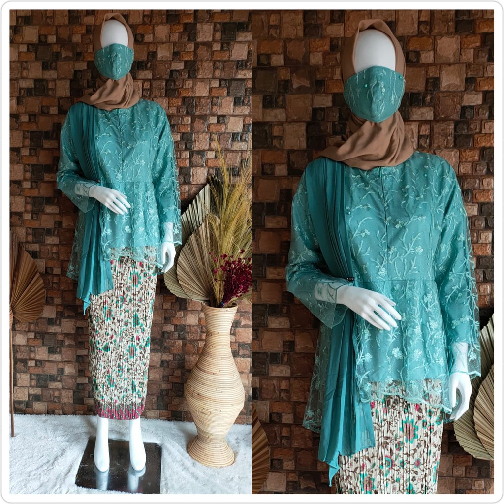 SET KEBAYA PUTRI SELENDANG+MASKER