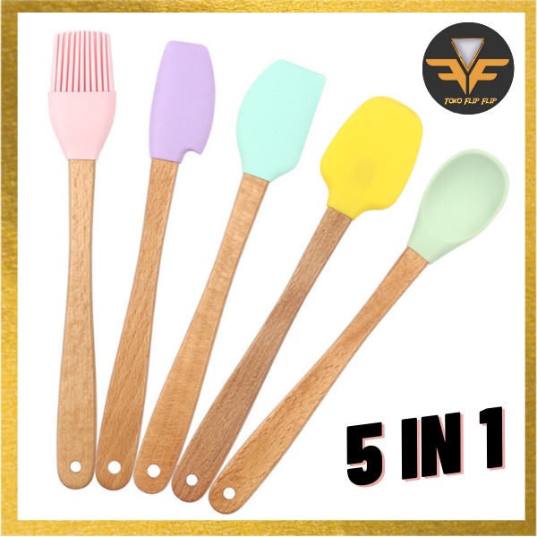 Spatula set 5 in 1 mini silicone Steincookware Sutil Spatula Silicone mini set 5 in 1 Food Grade Serbaguna