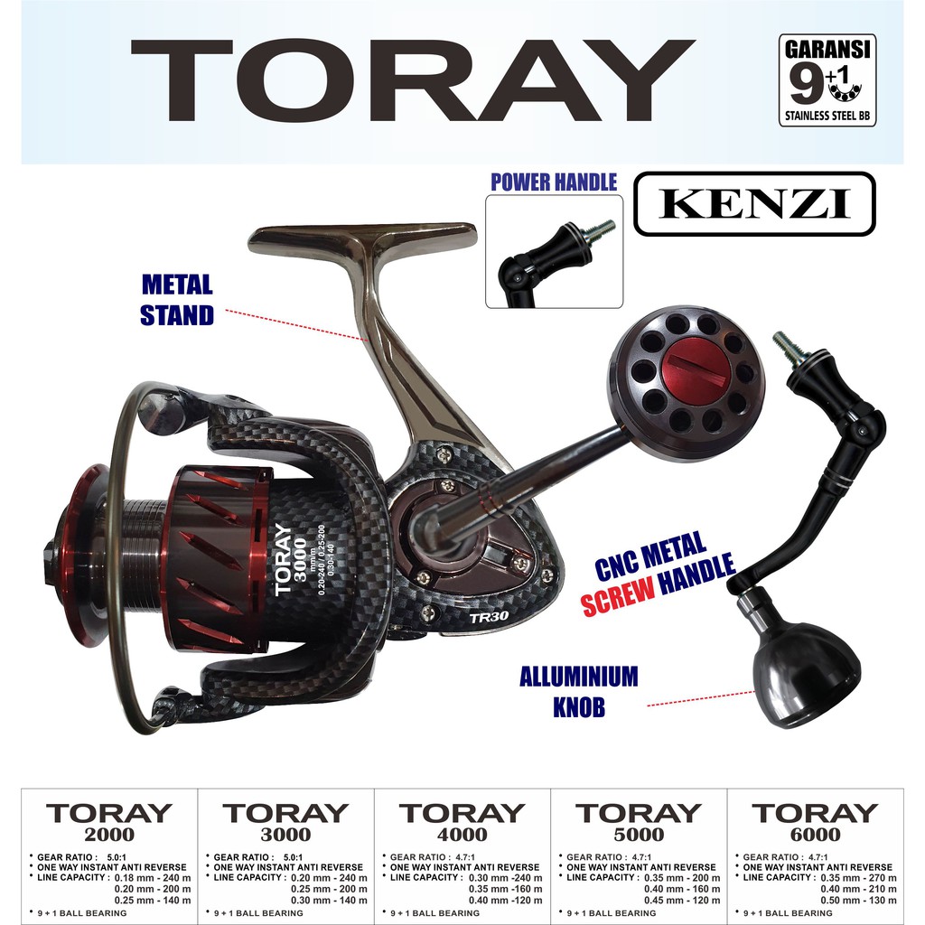 KENZI TORAY REEL 2000 3000 4000 5000 6000