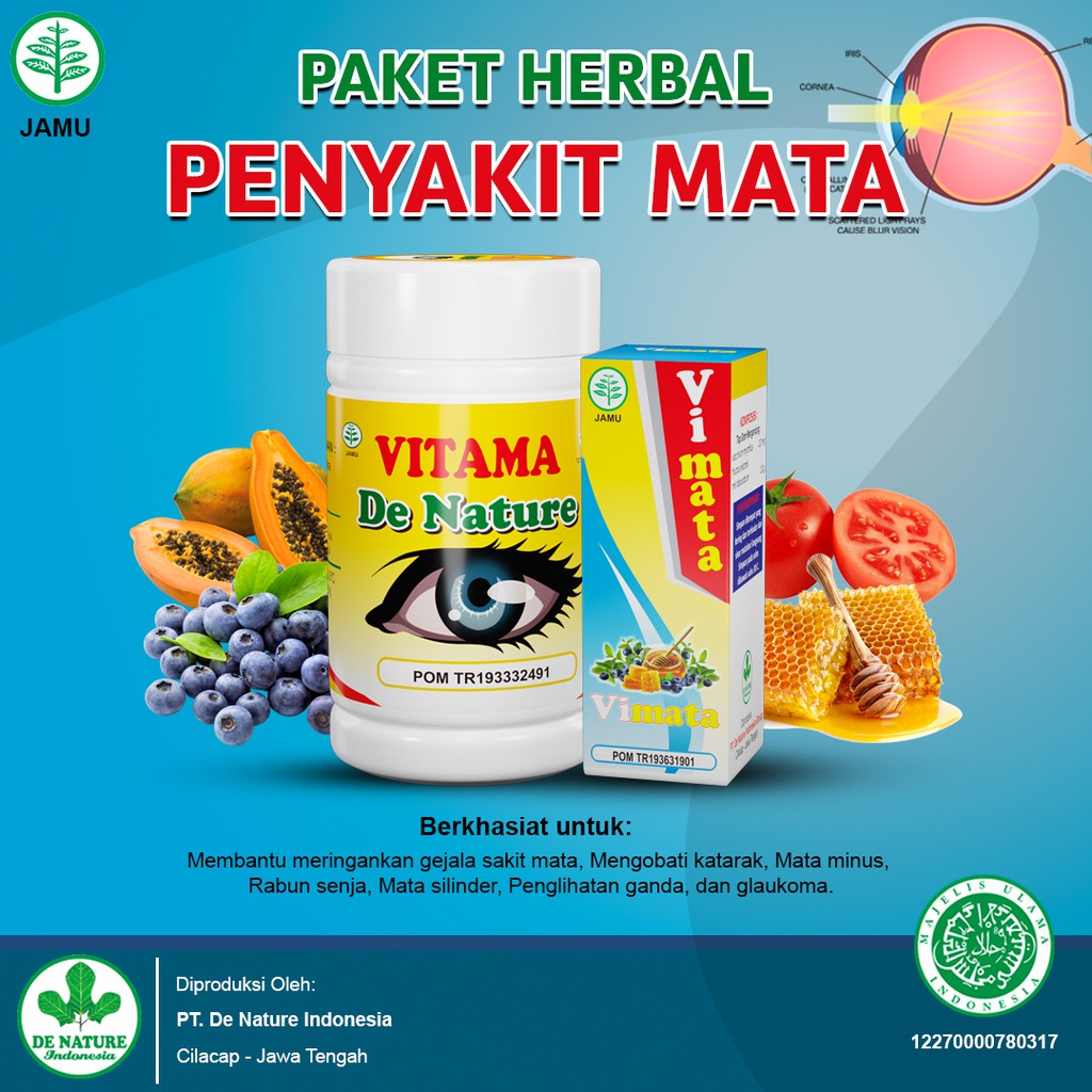 ASLI OBAT HERBAL SAKIT MATA MERAH PERIH- MINUS RABUN KATARAK- BURAM KABUR - TETES & VITAMA DE NATURE