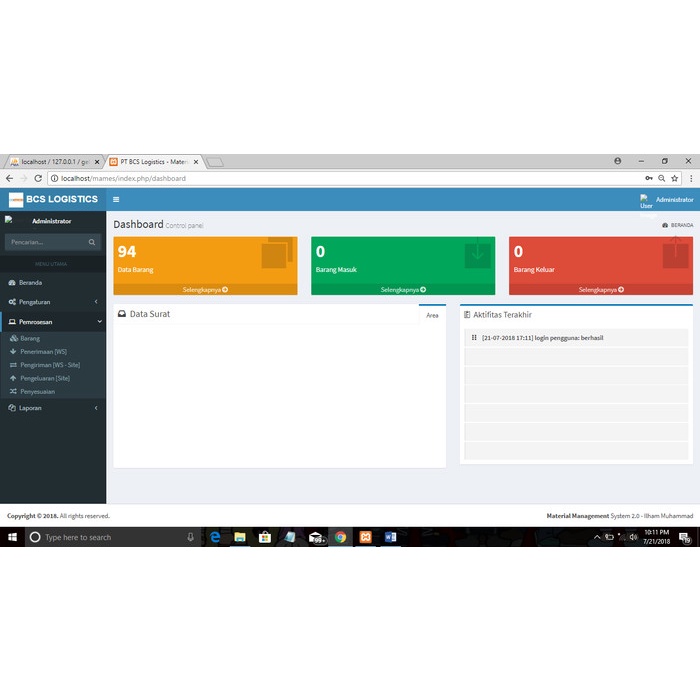 Aplikasi Web Inventory Barang Gudang Php