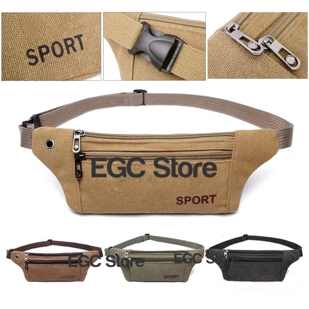 Tas Sport Pria dan Wanita / Tas Pinggang bahas kanvas / Waist Bag - 306/369