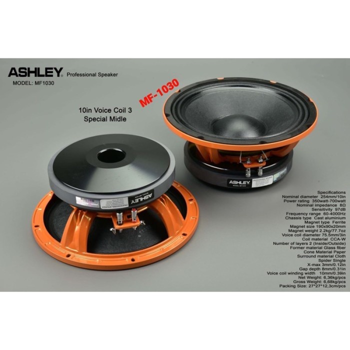 Jual Speaker Komponen Ashley Mf1030 10 Inch Original Component Special ...