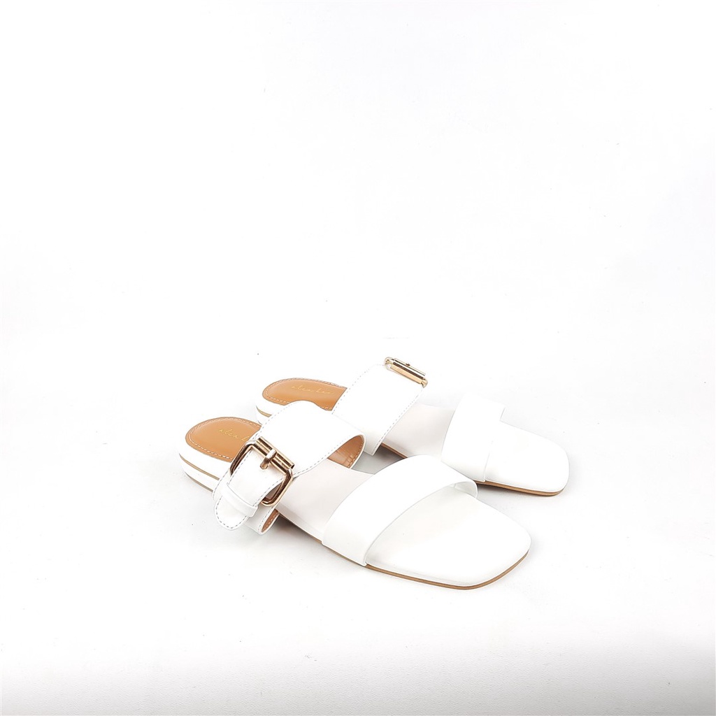 Sandal Flat Wanita Double Buckle Alea kae Aleera 35-41