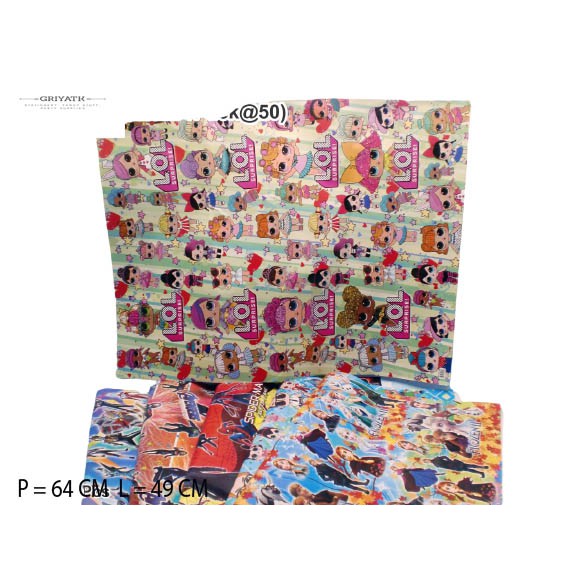 

Kertas kado Karakter fancy batik bunga binatang