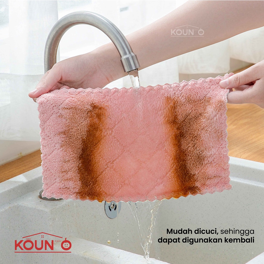 Kain Lap Microfiber Dapur Anti Minyak Lap Piring Kompor Serbet Dapur Serbaguna Lap Mikrofiber