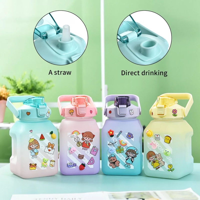 Botol Minum Anak Bahan PP BPA FREE kapasitas 1.5 L Free Sticker Lucu Botol Minum Anak Murah Botol Minum Anak Lucu Botol Minum Besar